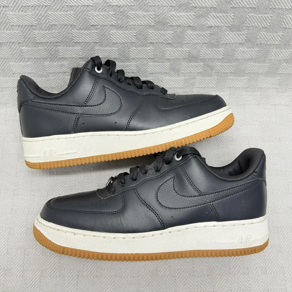 Nike Air Force‎ 1 Low 07 Premium Off Noir Black Gum Sneaker Women 8 896185-008